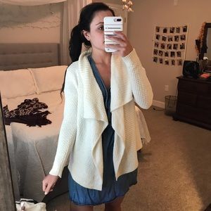 LOFT white cardigan sweater